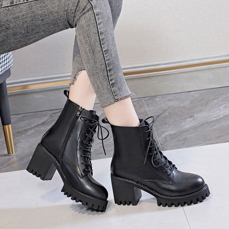 Breathable Explosive Fashion Single Boots Thick-soled Martin Boots Female British Style Student Versatile Short Boots 2025 Autumn and Winter New Mod