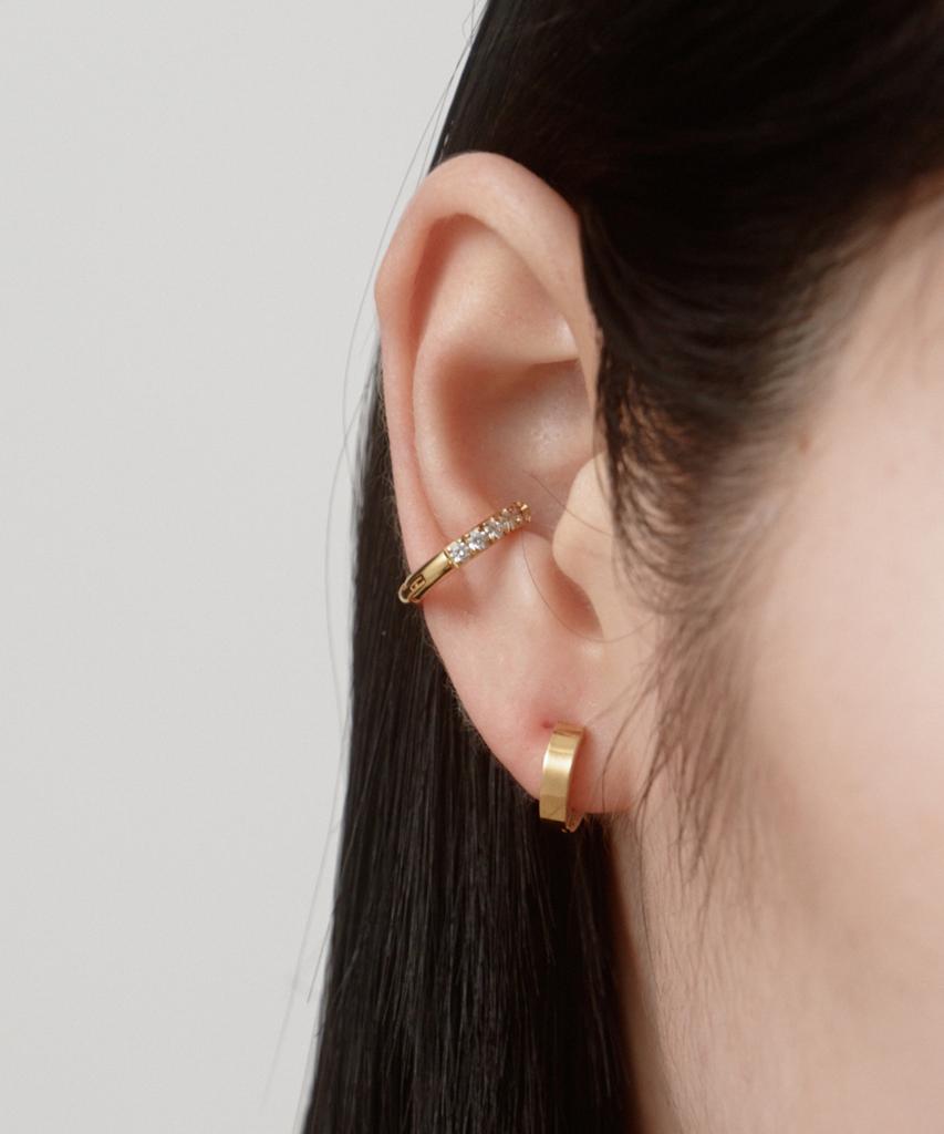 Novice Tokyo Cz Open Hoop Ear Cuff [Stainless] / Gold