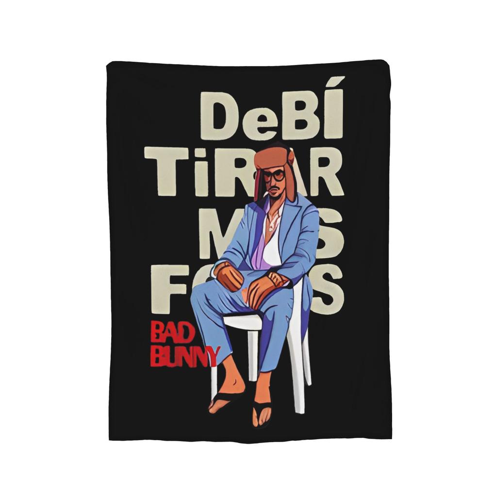 Bad Bunny DTMF  Fleece Blankets Music Funny Throw Blankets for Home 150*125cm Plush Thin Quilt,