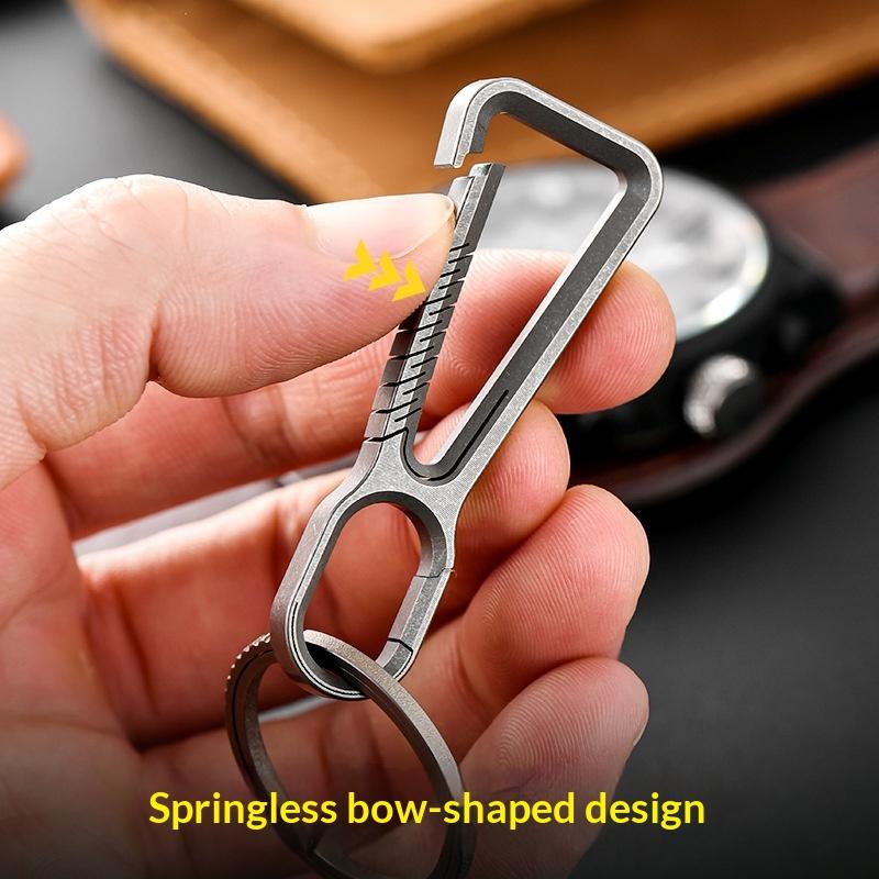 Titanium Alloy Mini Keychain Buckle Multi-Functional Lightweight Durable Pendant for Camping Hiking Travel