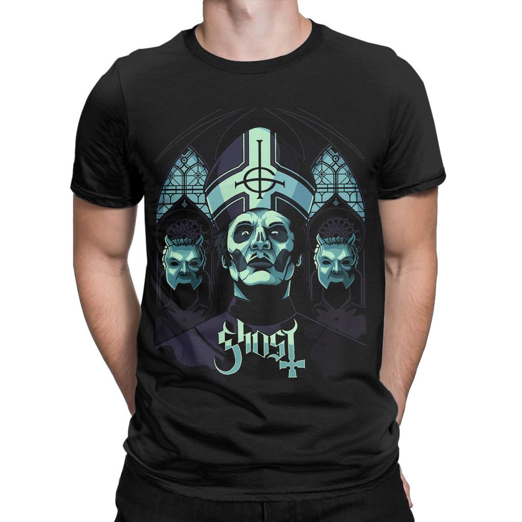 Ghost BC Band Bedruckte T-Shirts für Männer Frauen Popmusik Album 100% Baumwolle Horror Totenkopf Bedrucktes T-Shirt Kleidung