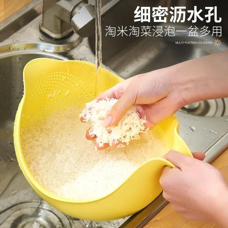 1pc Rice Washing Filter Strainer Basket Colander Sieve Fruit Vegetable Bowl Drainer Cleaning Tool Home Kitchen Kit Kitchens Tool