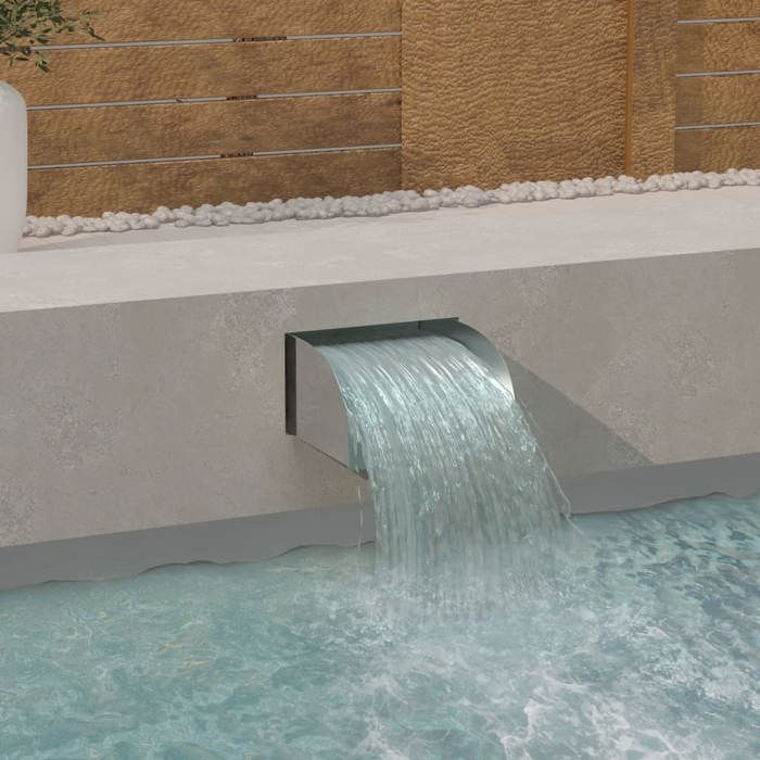 VidaXL Cascade Pool Fountain Garden Pond Fountain Outdoor Waterfall Pool Waterfall 30x34x14 Cm Steel 148875