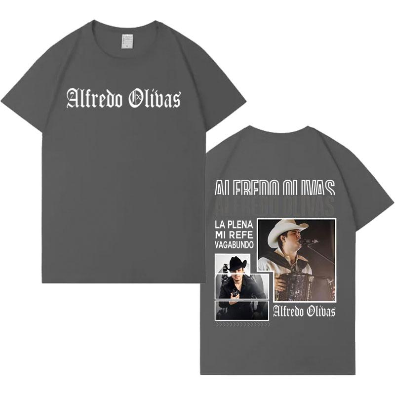Rapper Alfredo Olivas Harajuku Tshrit Mens Womens Aesthetic Y2K Casual Tshrits Loose Crewneck Short Sleeve Gothic Clothes Unisex