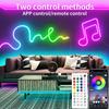 12V RGB Neon LED Strip Light Waterproof Flexible Silicone Tape with Bluetooth APP & 48-Key Remote for Home Christmas Party Decoration