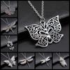 New Fashion Antique Silver Color Flying Animal Insect Necklace Butterfly Dragonfly Bee Cicada Pendant Necklace Gift For Women