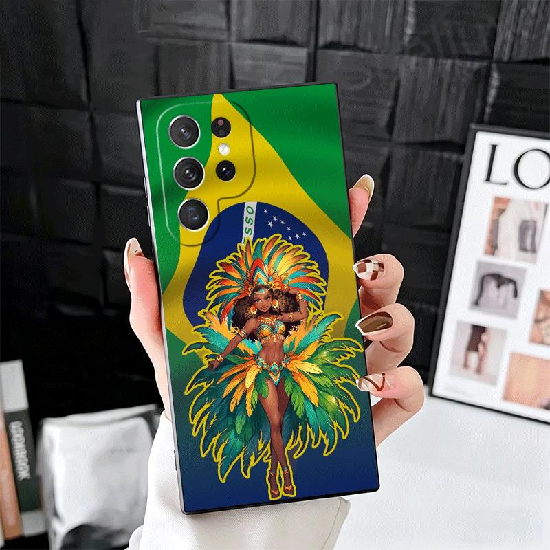Brazil Brazilian Flag Soft Phone Case for Samsung Galaxy S26 S25 Edge S24 Ultra S23 Plus S22 S21 FE S20 Black Cover Back Shell
