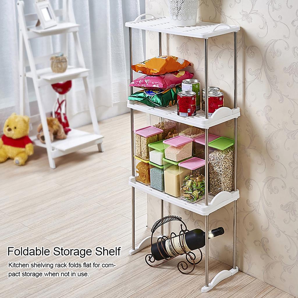 Expandable Foldable Home Storage Shelf Rack Holder Organizer Kitchen Bathroom Cabinet Stand
