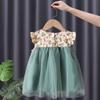 Mädchenkleid Sommerkleid Kinder Gaze Kleid Sommer Mädchen Baby Mädchen Blumen Prinzessinnenkleid