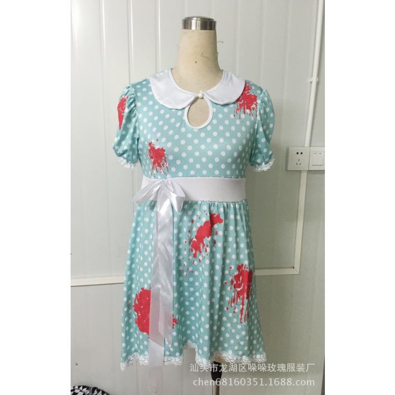 New Halloween Zombie Blood Girl Doll Costume, Halloween Vampire Girl Polka Dot Costume Costume Costume