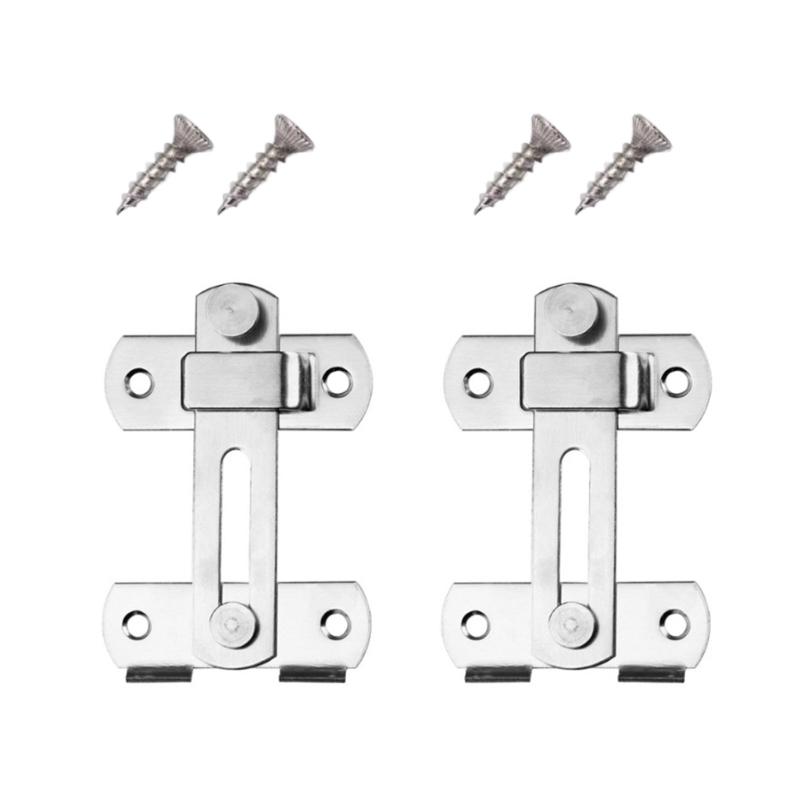 2Pcs Safety Door Lock 90/180 Degree Sliding Door Locks Privacy Door Bolt Lock for Outdoor, Garage, Window