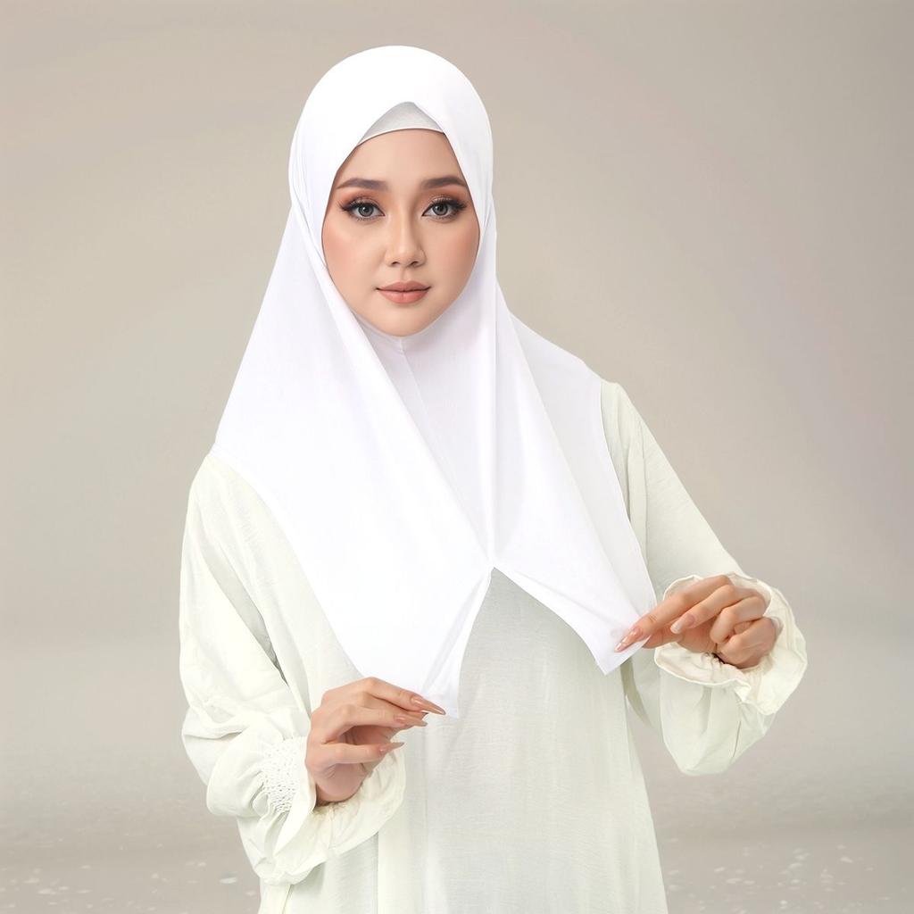 Cotton Modal Instant Hijab For Muslim Women Malaysia Inner Cap Solid Undercap Bonnet Islam Turban Loop Scarf Eid Prayer Hijab