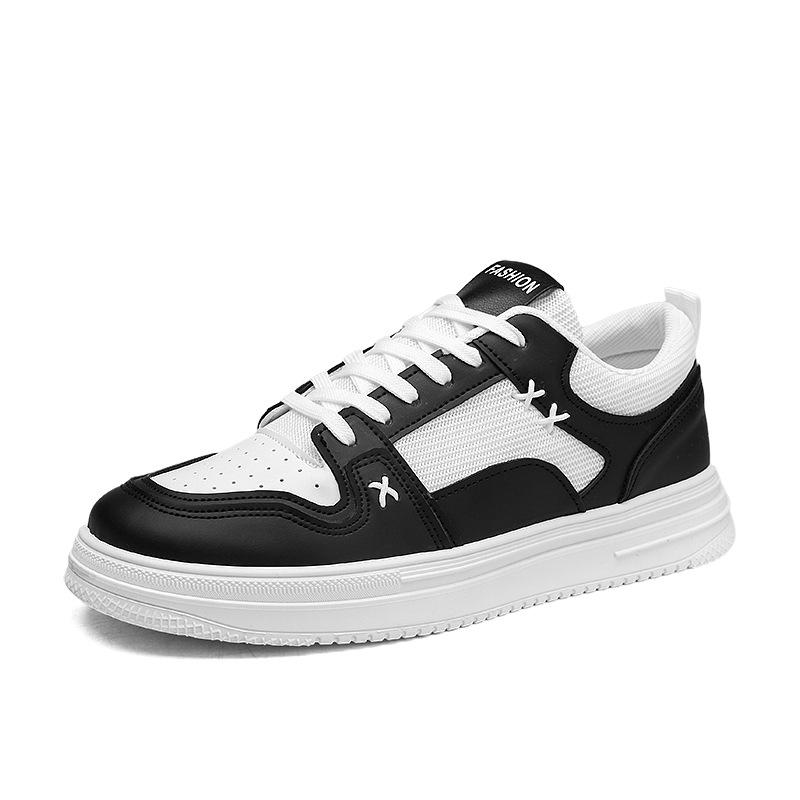 Men's Shoes 2024 New Summer Popular Mesh Breathable Deodorant Student Sports and Leisure Versatile Black and White Panda Board Shoes