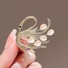 Exquisite Cat's Eye Swan Brooch: Elegant Women's Pin for Suits and Lapels, Enhancing Fashion with Personality.