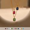 Birthstone Zodiac Necklace With Titanium Steel Pendant For Women And Men