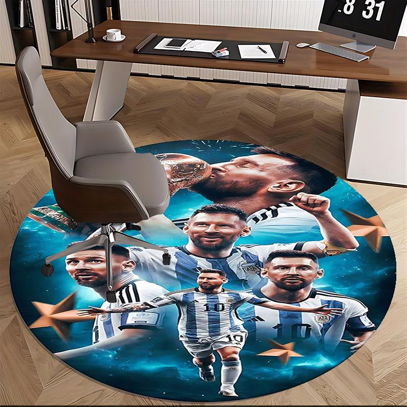 Soccer Player,Argentina Football Team Chair mat Round Rug Office carpet, Non slip, Suitable for Living Rooms, Bedrooms Decor.1205308a
