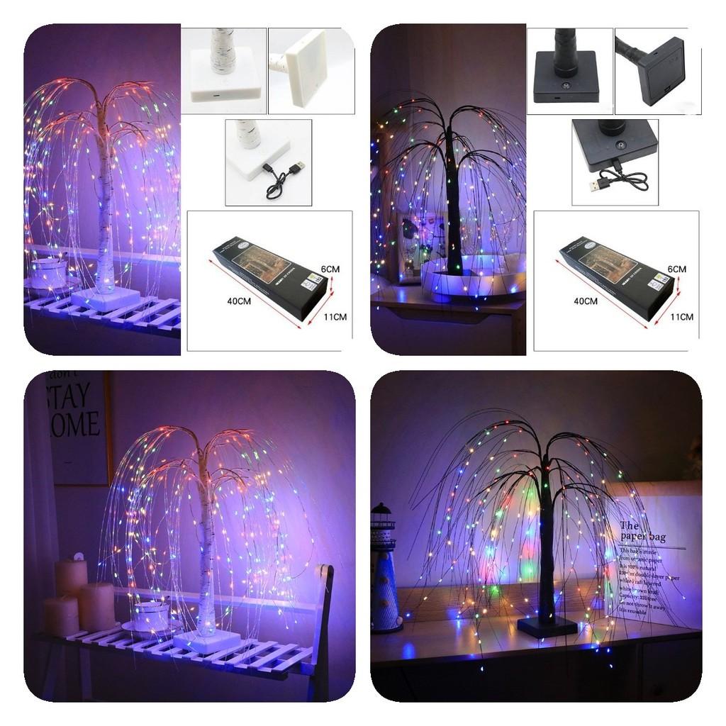 Led Rgbw Weeping Willow Lights Christmas Fairy Lights Bonsai Tree Table Lamp