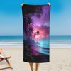Artistic Starry Sky Palm Tree Beach Towel, Tropical Hawaiian Quick Dry Absorbent, Large Sandproof Travel Pool Camping Essentials