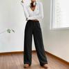Women's New Autumn Winter Solid Color Fashion Fleece Casual Wide-leg Pants Loose Warm Lounge Pants