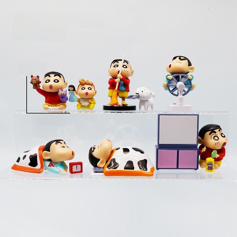 Crayon Shinchan Sleep Sweep Play Series Pvc Desk Model With Cute Figurines For Home Office Decor