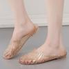 Non-slip and Deodorant Crystal Plastic Cool Slippers Women's Flat Bottom Hollow Hole Shoes Bag Head Beach Seaside Bathroom Bath Shoes
