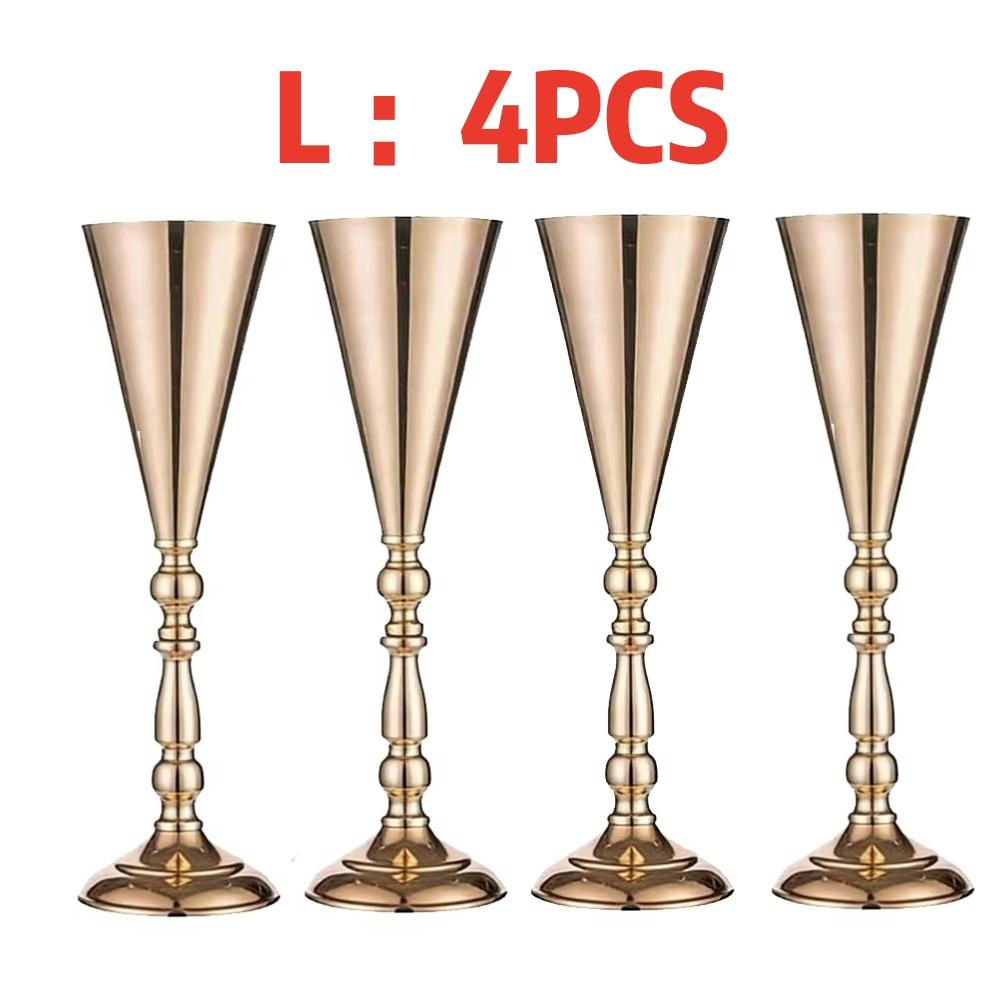 Gold Metal Trumpet Vase Stand Cone Flower Holder for Wedding Table Centerpiece, Party & Home Decor 3 Sizes Choose