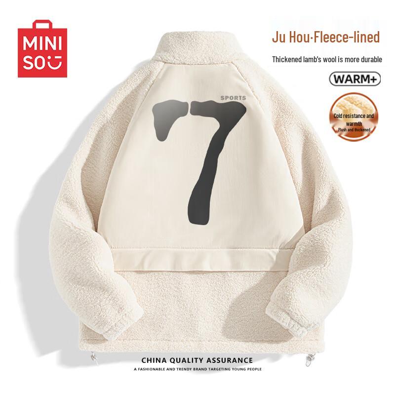 

MINISO Men s Stand-Collar Fleece-Lined Jacket XL