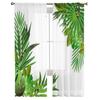Tropical Flowers And Leaves Sheer Curtains For Bedroom Living Room Kitchen Window Voile Tulle