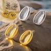 CARLIDANA Fashion Ocean Summer Beach Shell Shaped Earrings Stud Earrings Stainless Steel Earrings Waterproof Jewelry for Women