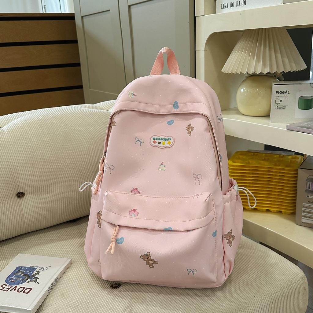 Schoolbag Dopamine High Value Bear Backpack Stylish Simple Versatile Backpack Junior High School Student Class School Bag