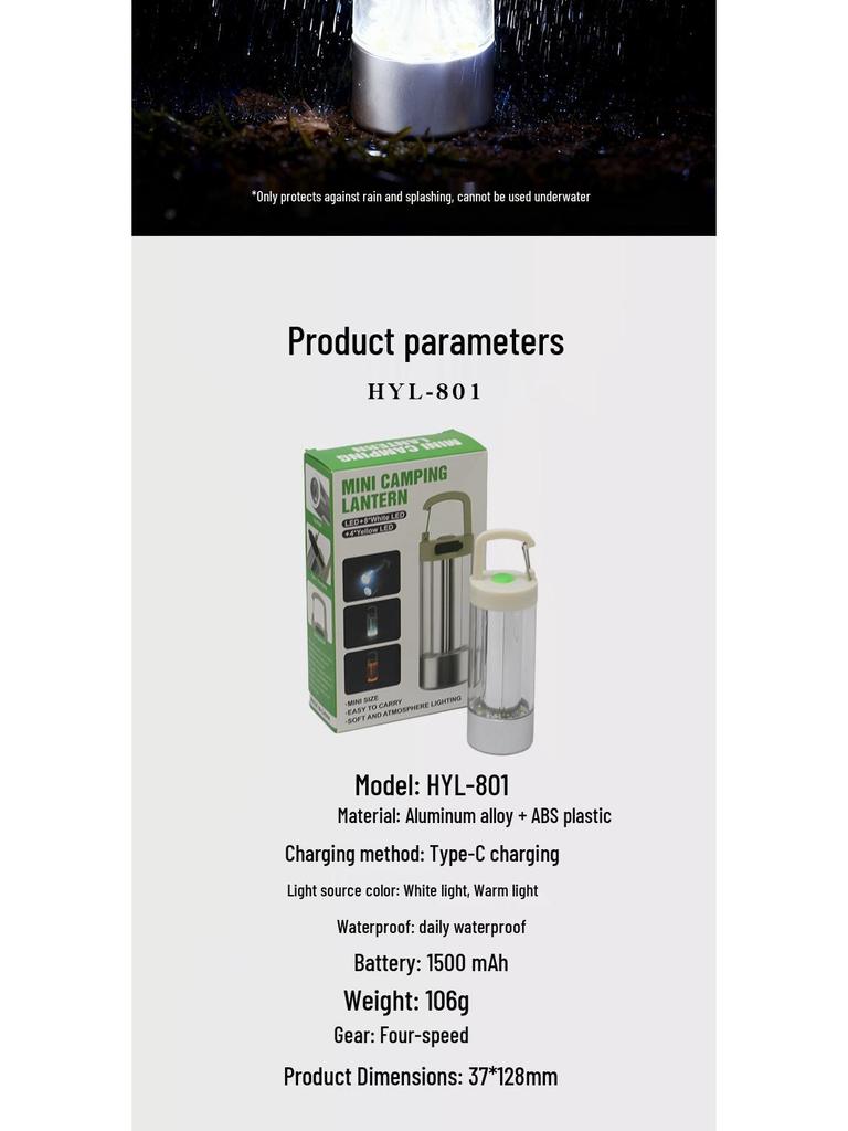 Multi-Function USB Rechargeable Camping Lantern and Tent Light with Long Battery Life
