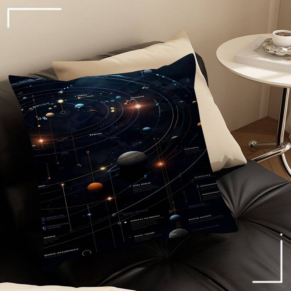 Vintage Space Astronomy Solar System Map Moon Pillow Cover Design Cushion Cover Decor Holiday Decorati