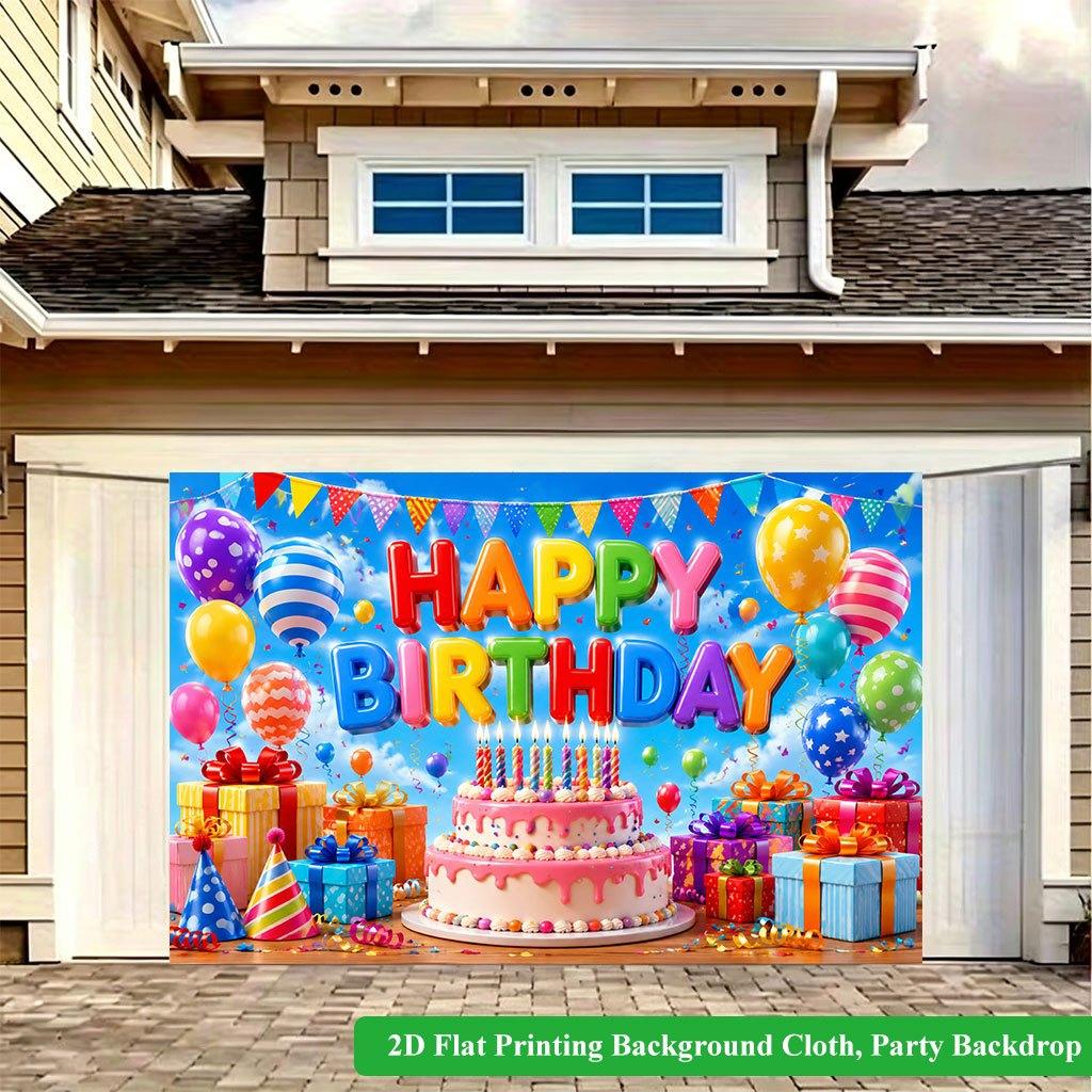 2D Flat Backdrop1pc Birthday Scene Colorful Backdrop Banner Polyester Wall Decor For Living Room Bedroom Office Outdoor Decor Party Holiday