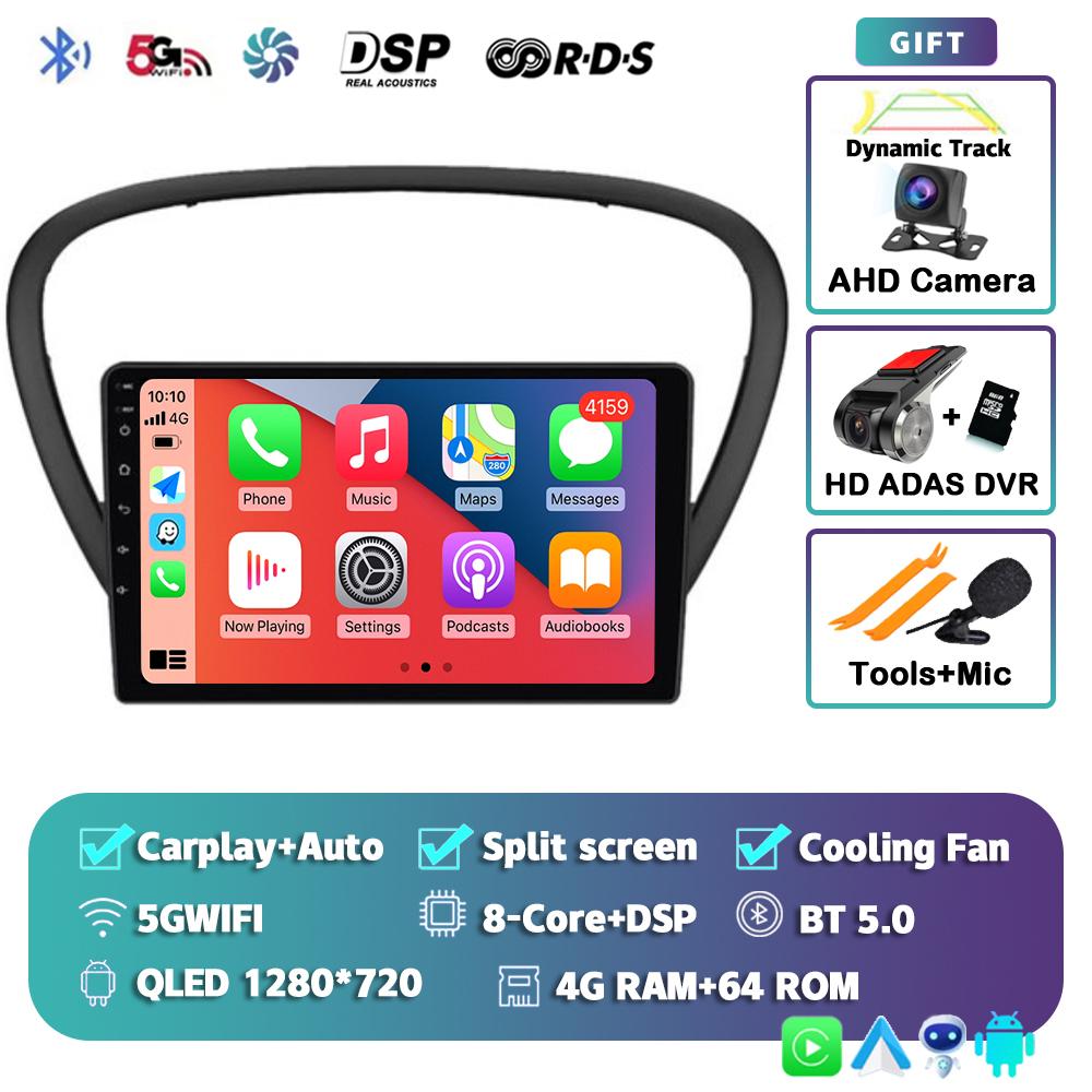 Android 14 Wireless Carplay Auto Car Radio For Peugeot 607 2002-2010 Multimedia Video Player Navigation GPS Stereo 2din 2DIN DVD