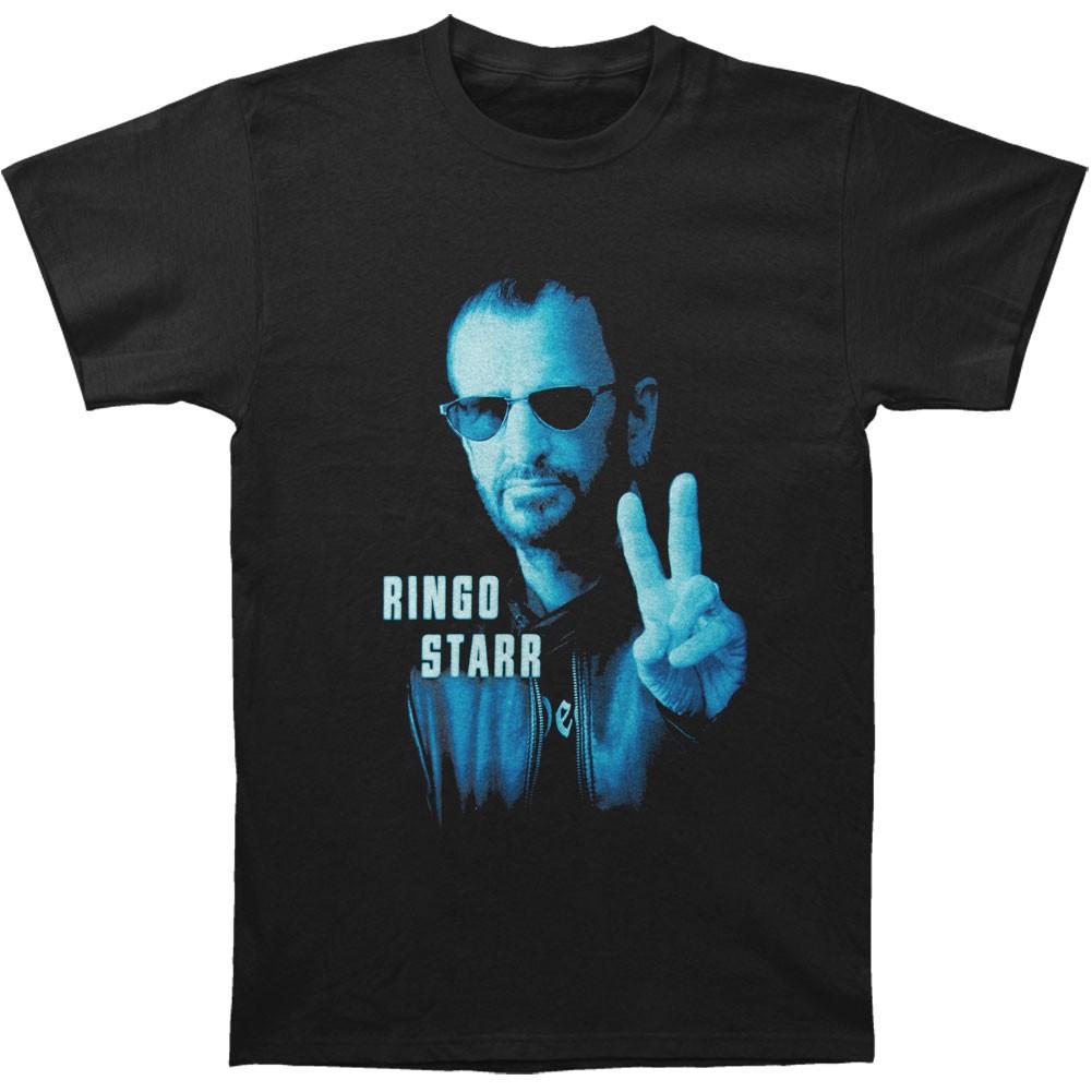 

Мужская футболка Ringo Starr Ringo Starr Синий портрет 2014 Тур по Северной Америке Мягкая футболка L