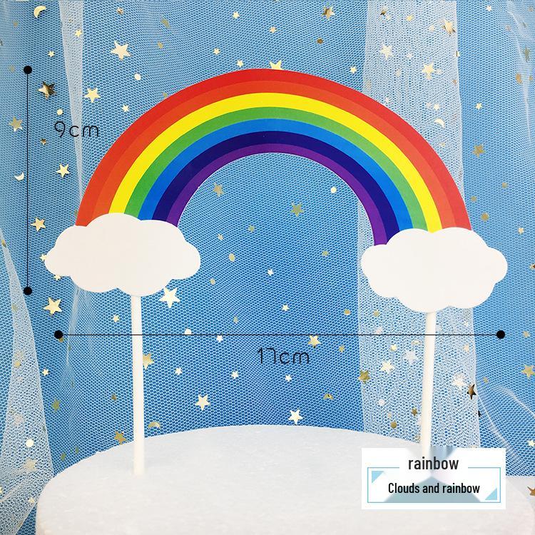 Happy Birthday Rainbow Cake Toppers: Stars, Clouds & Balloons