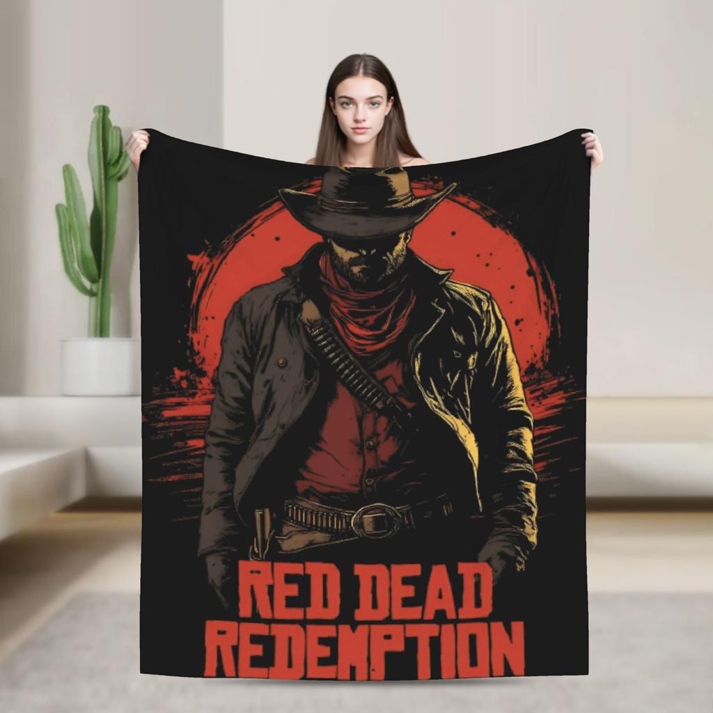 Arthur Morgan West Cowboy Action King Game Character Blanket Red Dead Redemption Plush Bedding Throws For Bedroom Flannel Cover