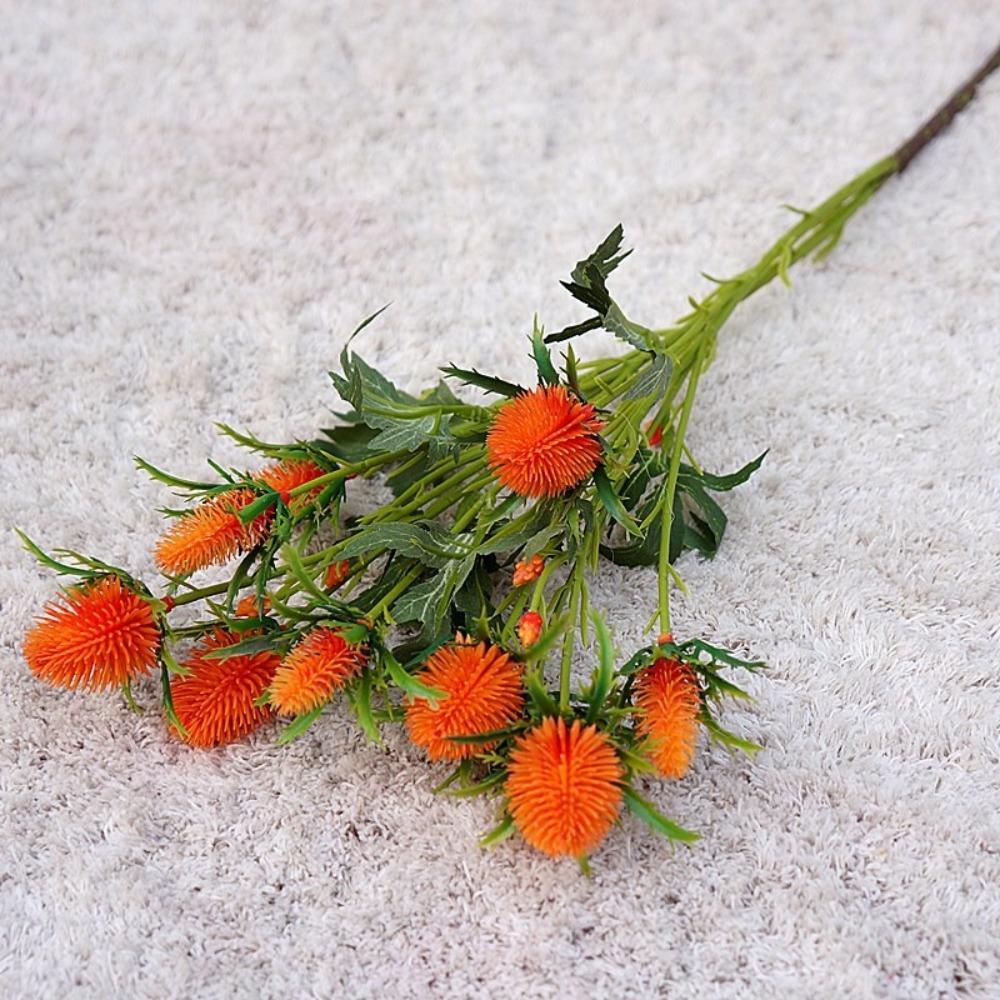 Handmade Artificial Sea Holly Branch Realistic Fake Flowers  Home Living Room Decor