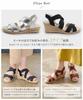 Kobe Lettuce Lightweight Wedge Sole Jute Sandals with Cross Elastic Strap Medium Beige Women's [I1296]