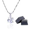 Popular 999 45cm Gift Box Included [ABNII] Women's Necklace, Four-leaf Clover, Silver, Chain, Adjustable, Hypoallergenic, Clover, Lucky, Pendant,