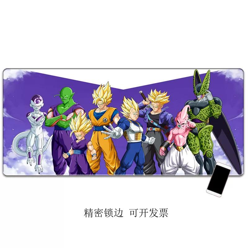 Boys Super Popular Dragon Ball Series Son Goku Printed Leather Mouse Pad yawed Edge Lock Computer Desk Keyboard Pad Children Learn To Write Desk Pad