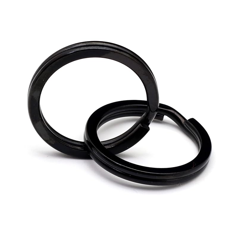 [TUNUKE] titanium Ti ring key ring key ring key hook carabiner Metal fittings lightweight Does not rust high strength (35mm x4 pieces, F black)