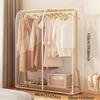 Transparent Garment Bag Organizer Closet Clothes Hanger Dustproof Protector Floor-standing Double-pole Suit Shoulder Rack Cover