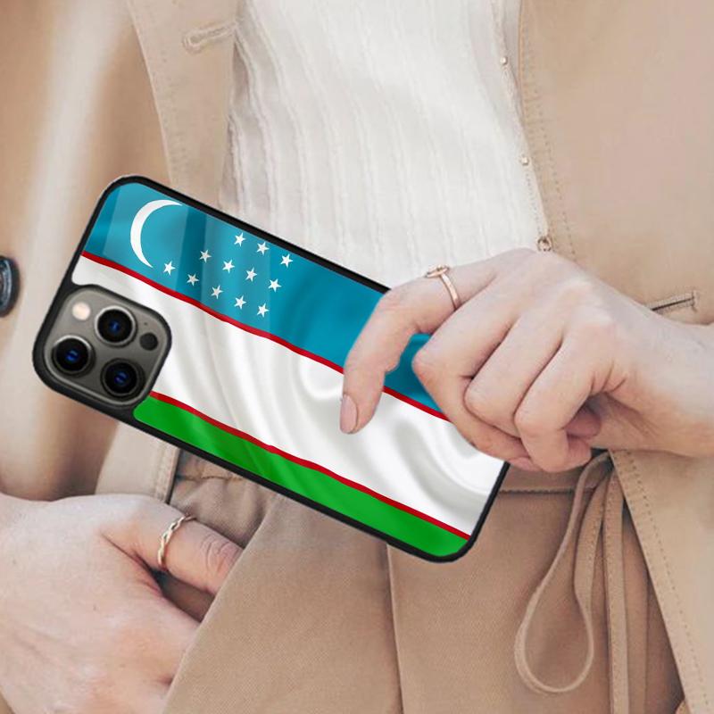 

Чехол на телефон с магнитом и эмблемой флага Узбекистана для APPLE iPhone 17 Air 16 14 13 12 Pro Max 15 Plus MagSafe iPhone 13mini