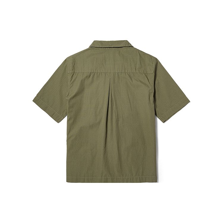 Timberland Solid Color Outdoor Hiking Casual Work Short Sleeve Shirt Men shirts Cassel-Green A6QRW-590
