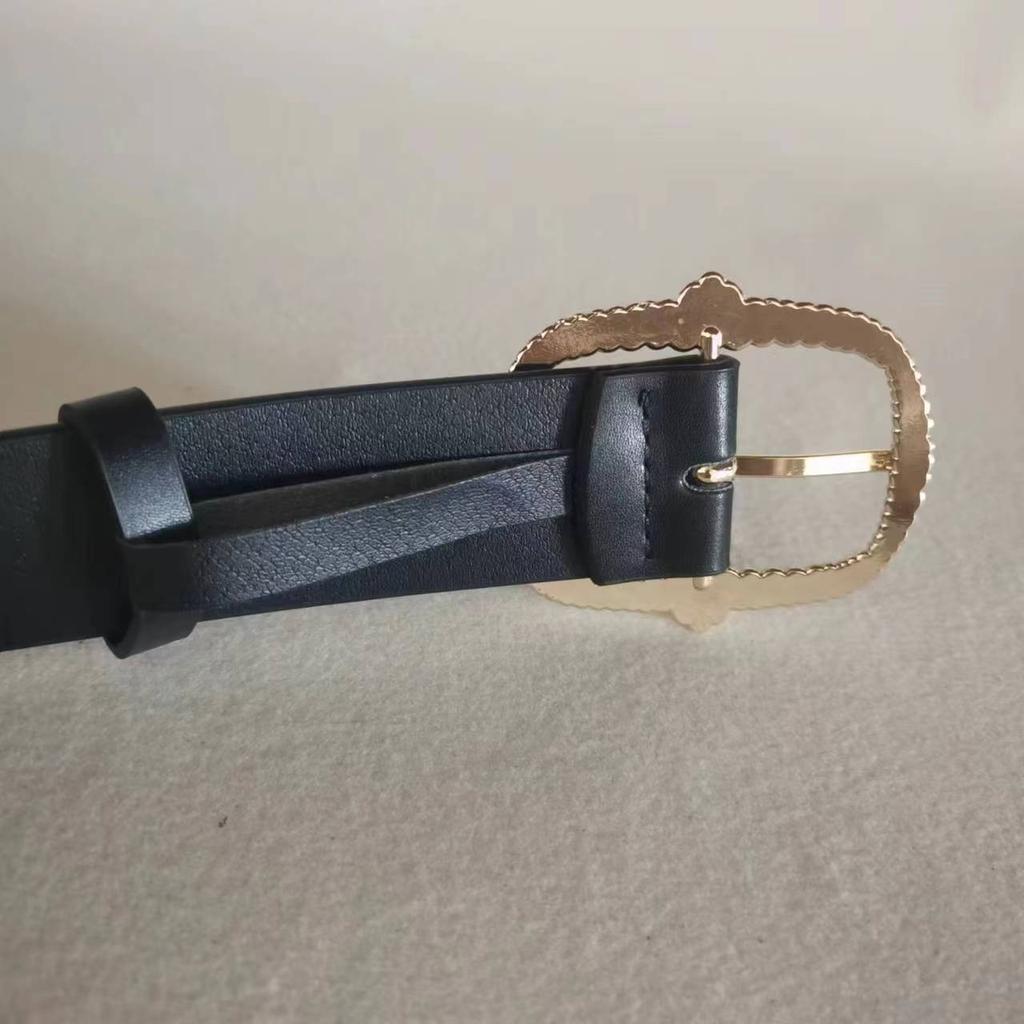 Fashionable and Versatile European and American Women's Belts, Retro Women's Jeans, New Black, Simple and Cool Ins Style