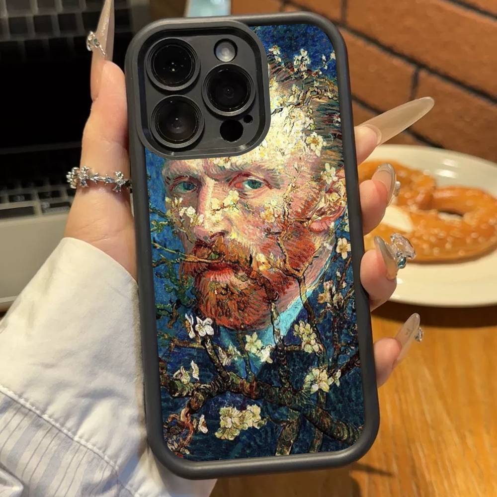 Retro Van Gogh Oil Paint For iPhone 17 16 15 14 13 12 11 Pro Max Plus Black Full Coverage Soft Funda Silicone Cover
