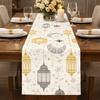 Vintage Moon Star Table Runner Washable Dinner Table Cloth Ramadan Table Runner  Kitchen