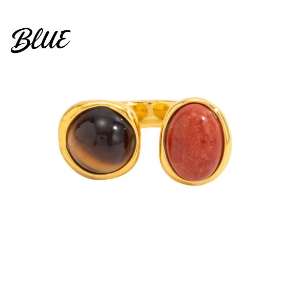 Resin Smudged Texture Ring Retro Style Finger Ring Adjustable Open