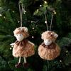 Plush Little Lamb Hanging Pendant Curly Fur New Year Xmas Decoration Sheep Pendants  Party Decor